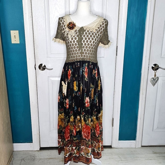 Boho Handmade Upcycled Maxi Dress XS-SMALL - Picture 1 of 14